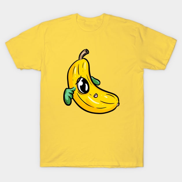 Cartoon Banana Fruit With Wings T-Shirt by Squeeb Creative